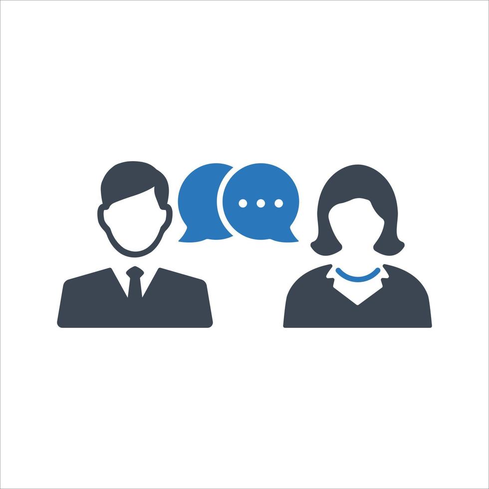 Business Discussion Icon on white background vector