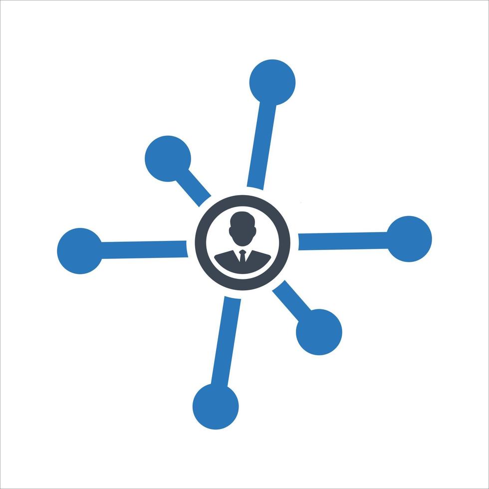 Business network icon on white background vector