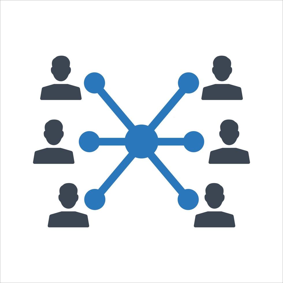 Teamwork Communication Icon on white background vector