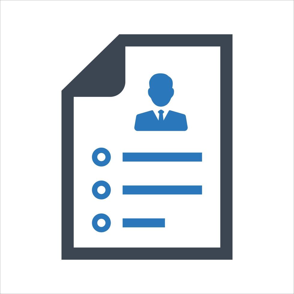 Resume icon on white background vector