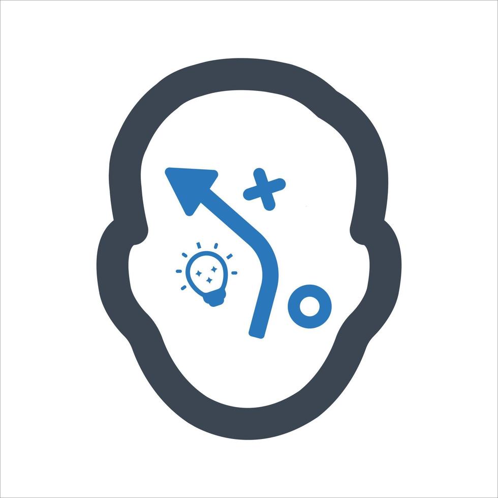 Strategic thinking, planning, head icon vector