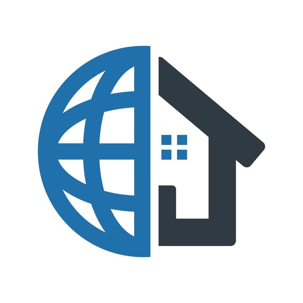 Global real estate company icon on white background vector