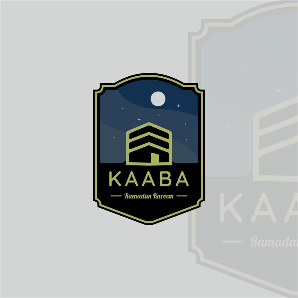 kaaba islamic emblem logo vector illustration template icon graphic design