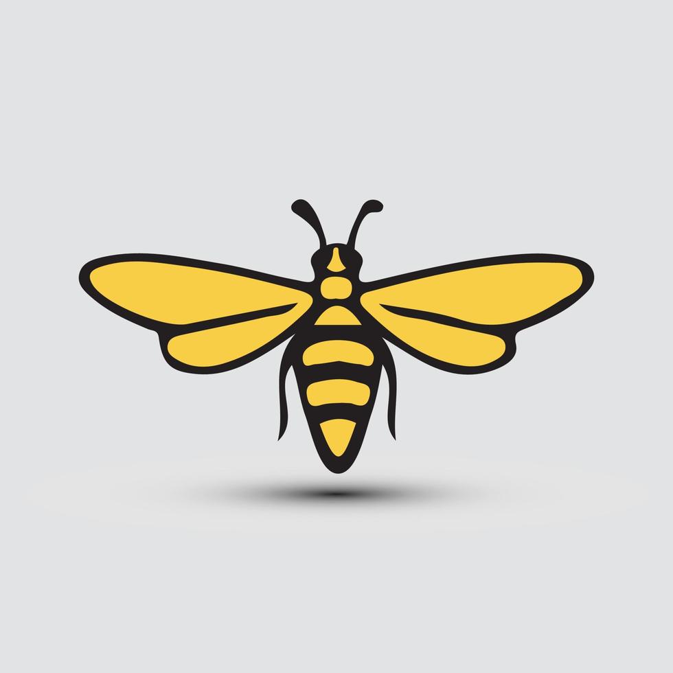 Bee logo linear vector icon. Free Vector