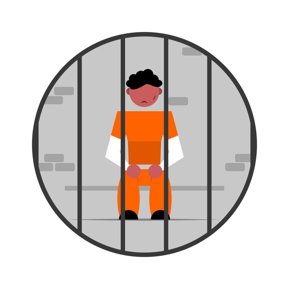 Illustration of a man in prison vector