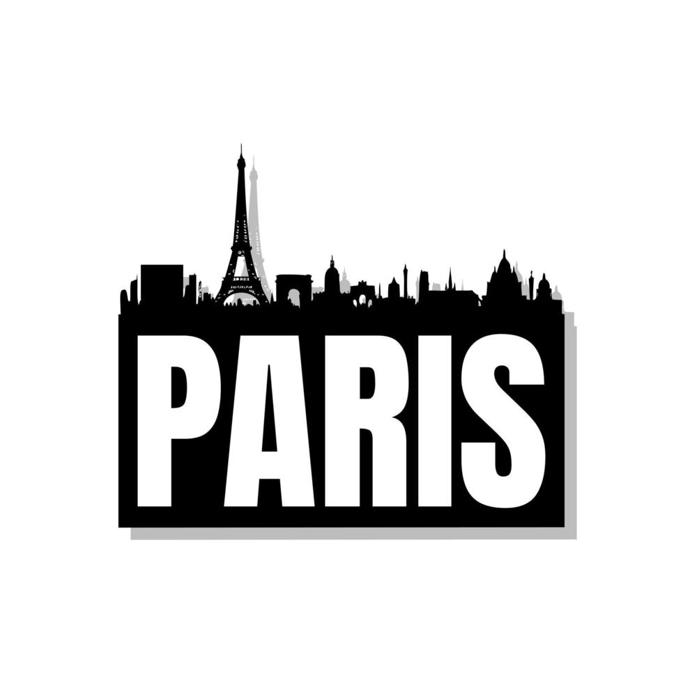 Paris title text on white background vector