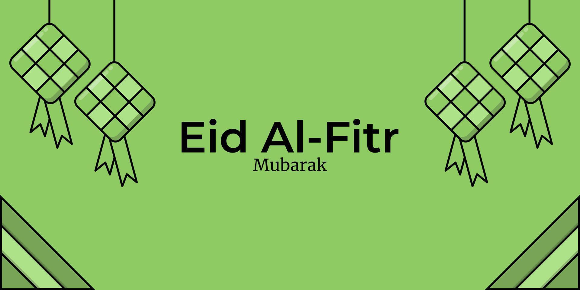 Eid al-fitr mubarak title text vector