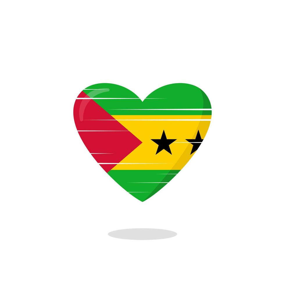 Sao tome and principe flag shaped love illustration vector