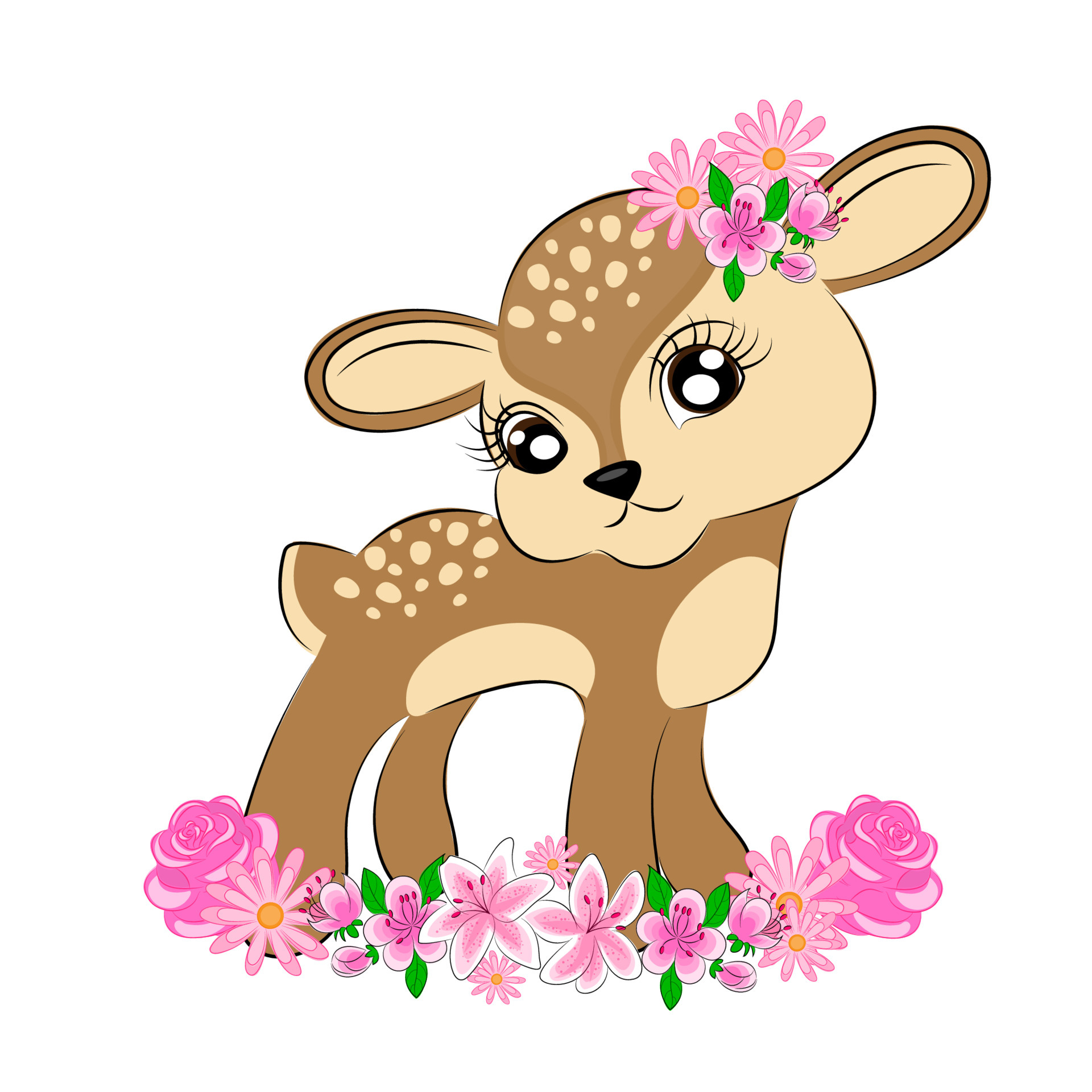 Deer cute character cartoon deer character greeting card bambi with flowers t-shirt textile print gift wrapping decoration cute kids illustration 6086548 Vector Art at Vecteezy Deer cute character cartoon deer character greeting card bambi with flowers t-shirt textile print gift wrapping decoration cute kids illustration 6086548 Vector Art at Vecteezy