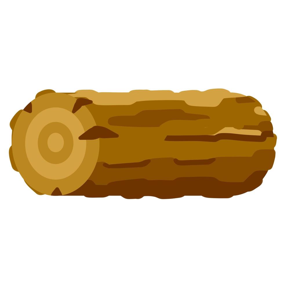 Vector Brown log. Building wood material.