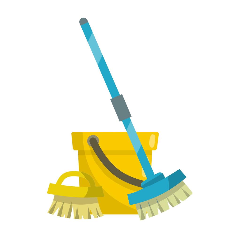 Set of items for cleaning the house. Cartoon flat illustration vector