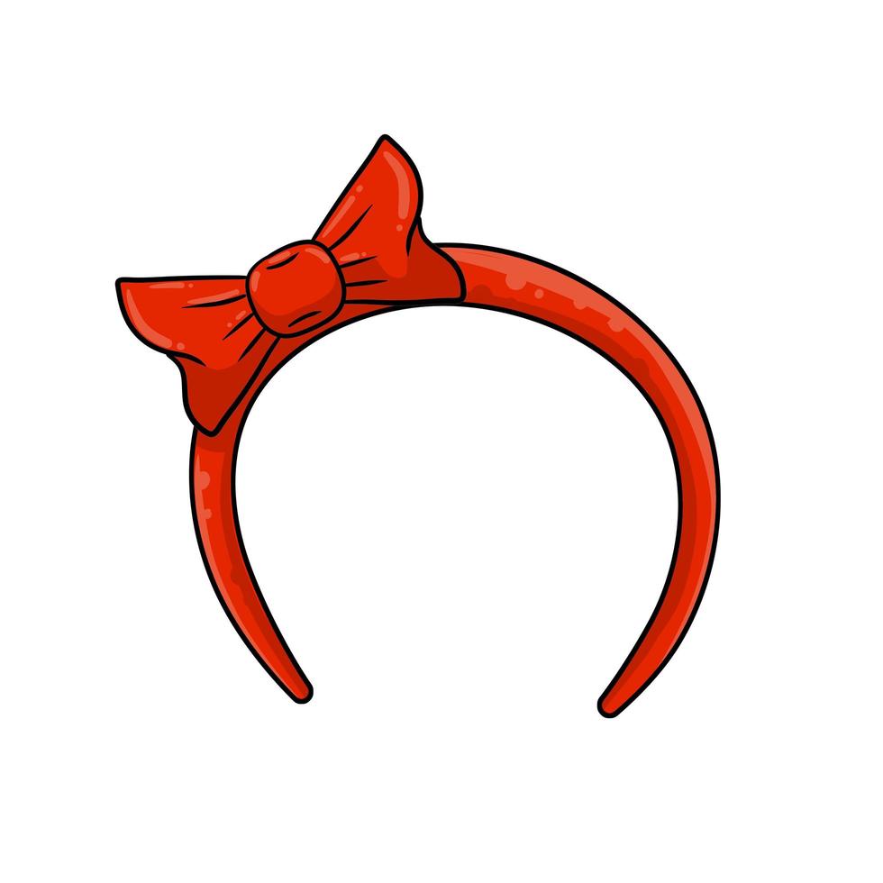 Headband with red bow. Woman Headdress for hair 6086673 Vector Art at