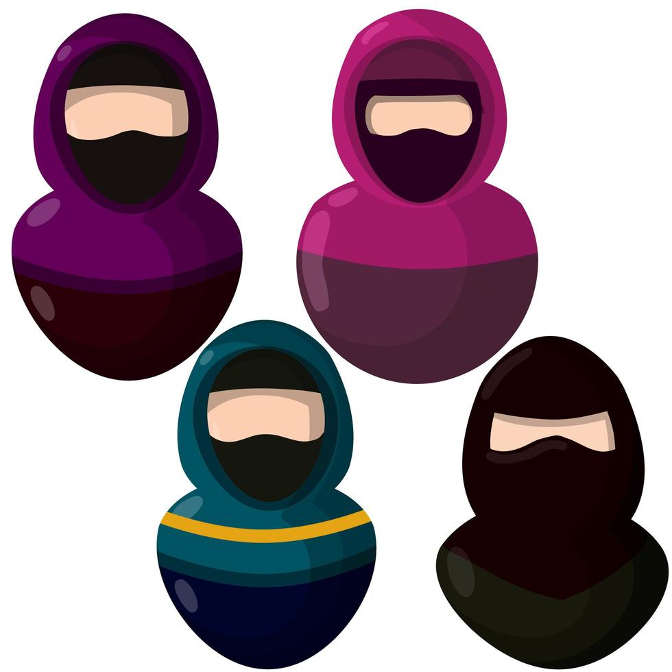 mujer árabe en niqab. vector