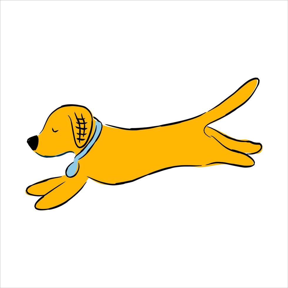 Cute cartoon puppy dachshund jumping vector