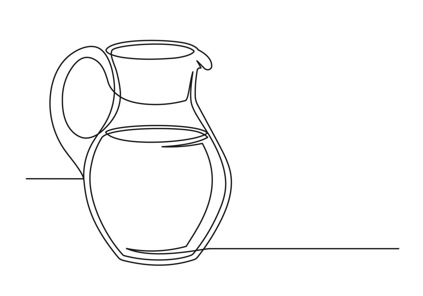 Continuous one line drawing of an vintage milk jug vector