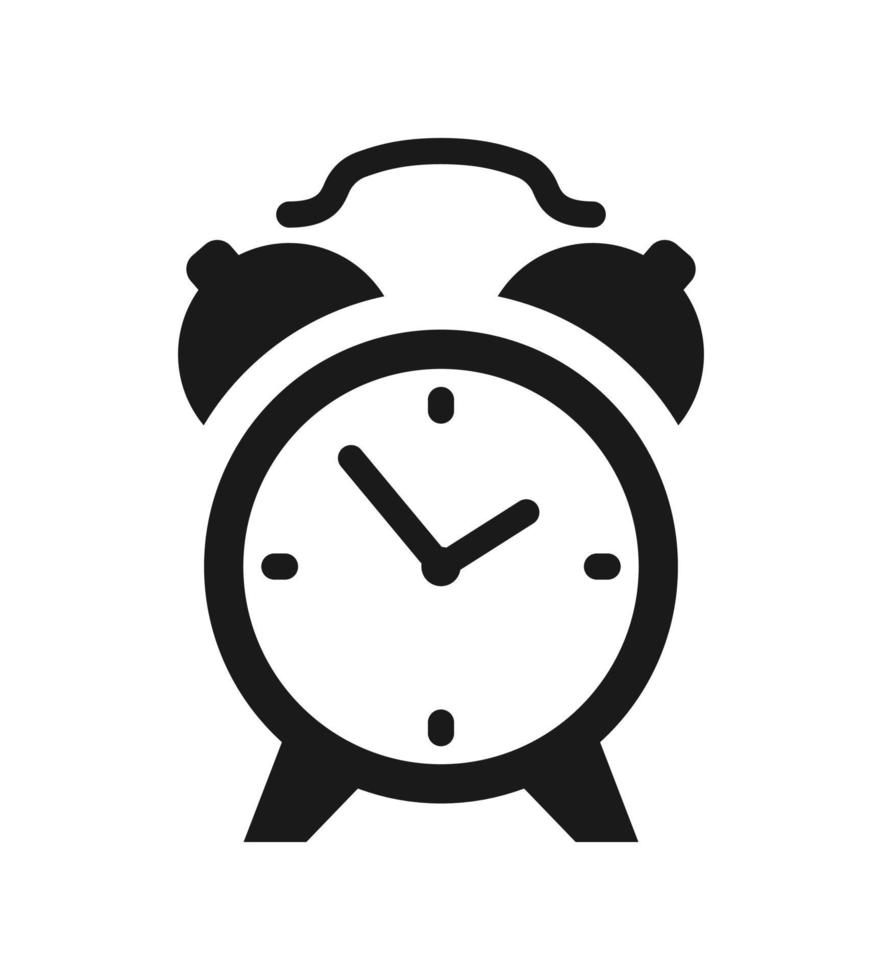 icono de despertador de estilo plano simple vector