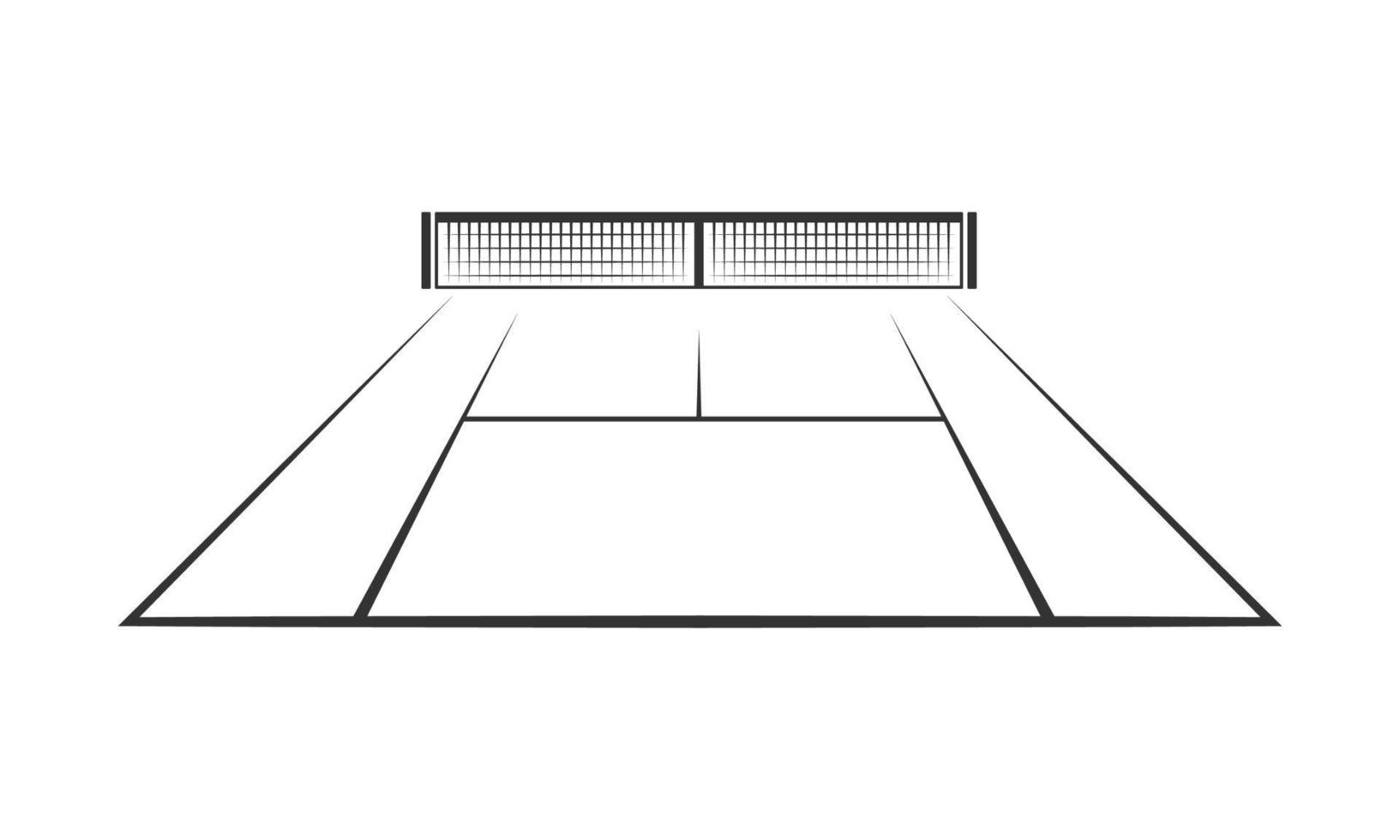 Cancha de tenis sobre césped aislado sobre fondo blanco. vector