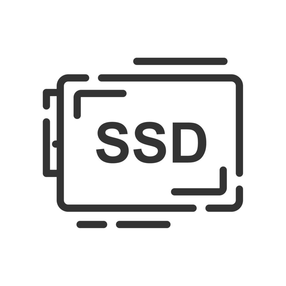 SSD icon in simple one line style vector