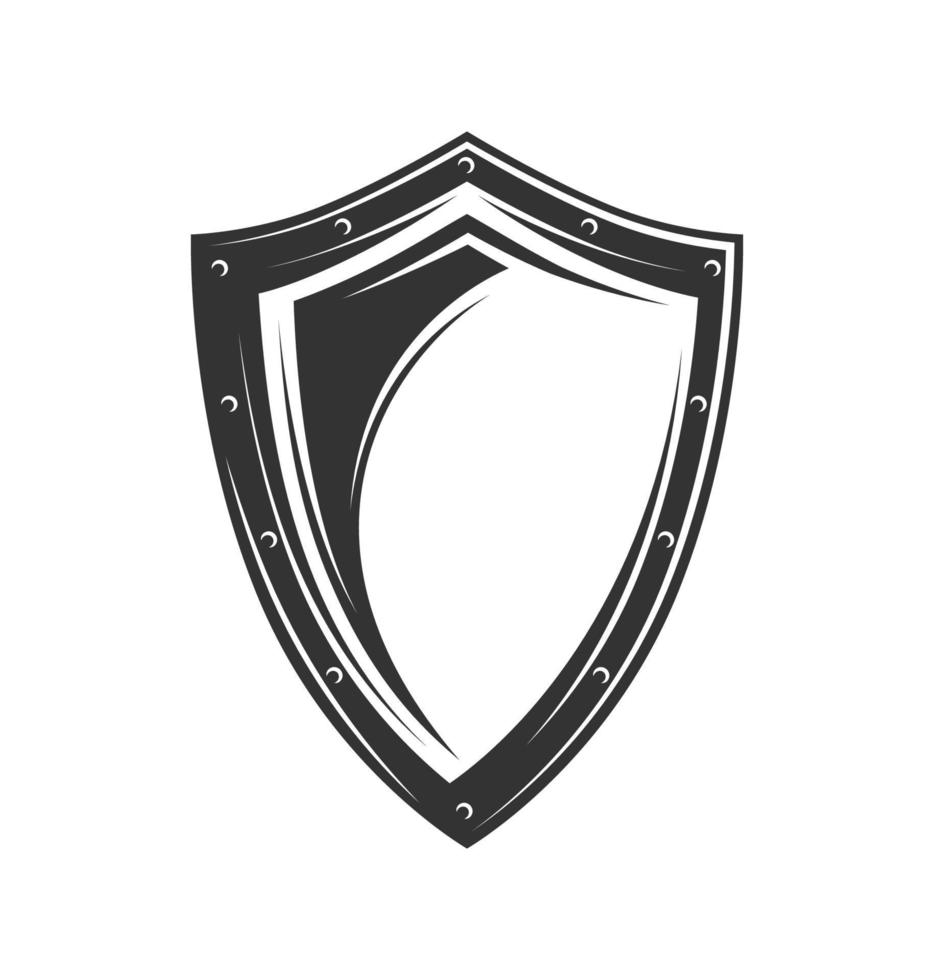 Silhouette of a protective shield in a simple style vector