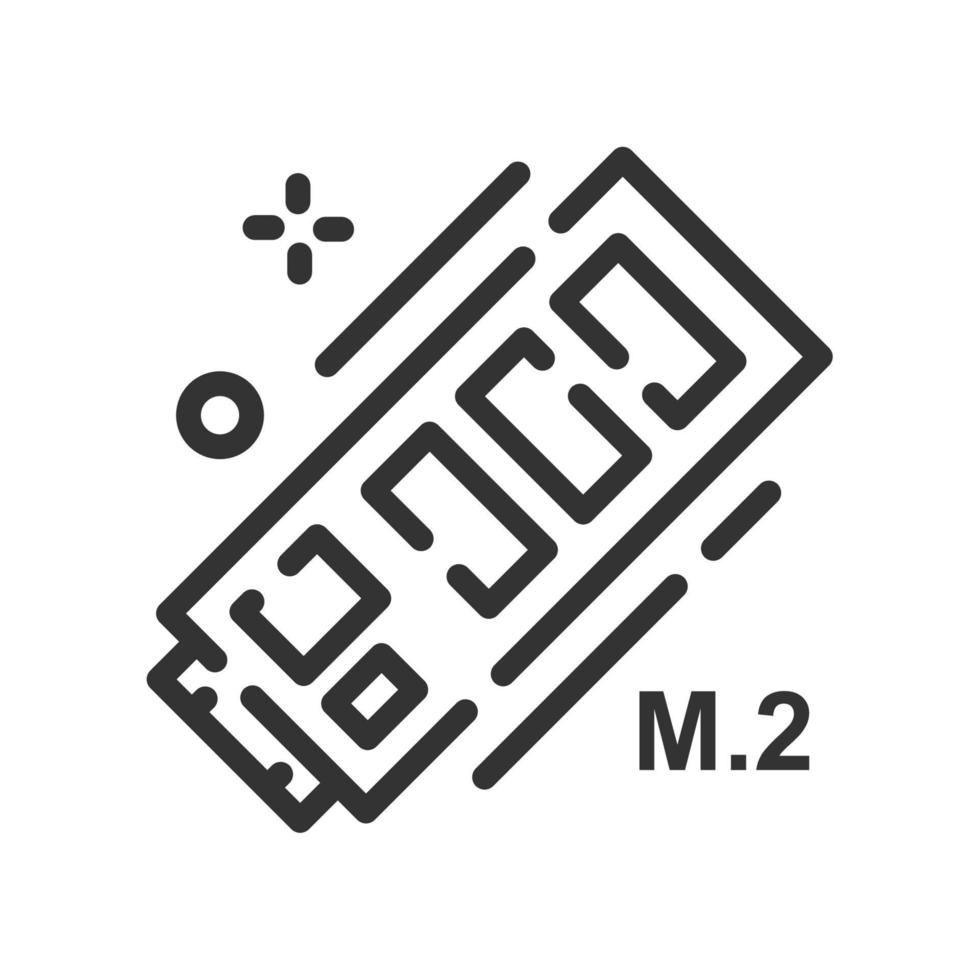 SSD icon in simple one line style vector