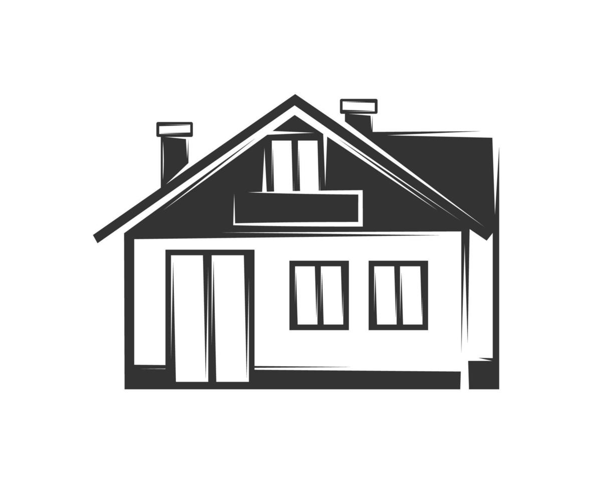 House silhouette in simple style isolated on white background vector