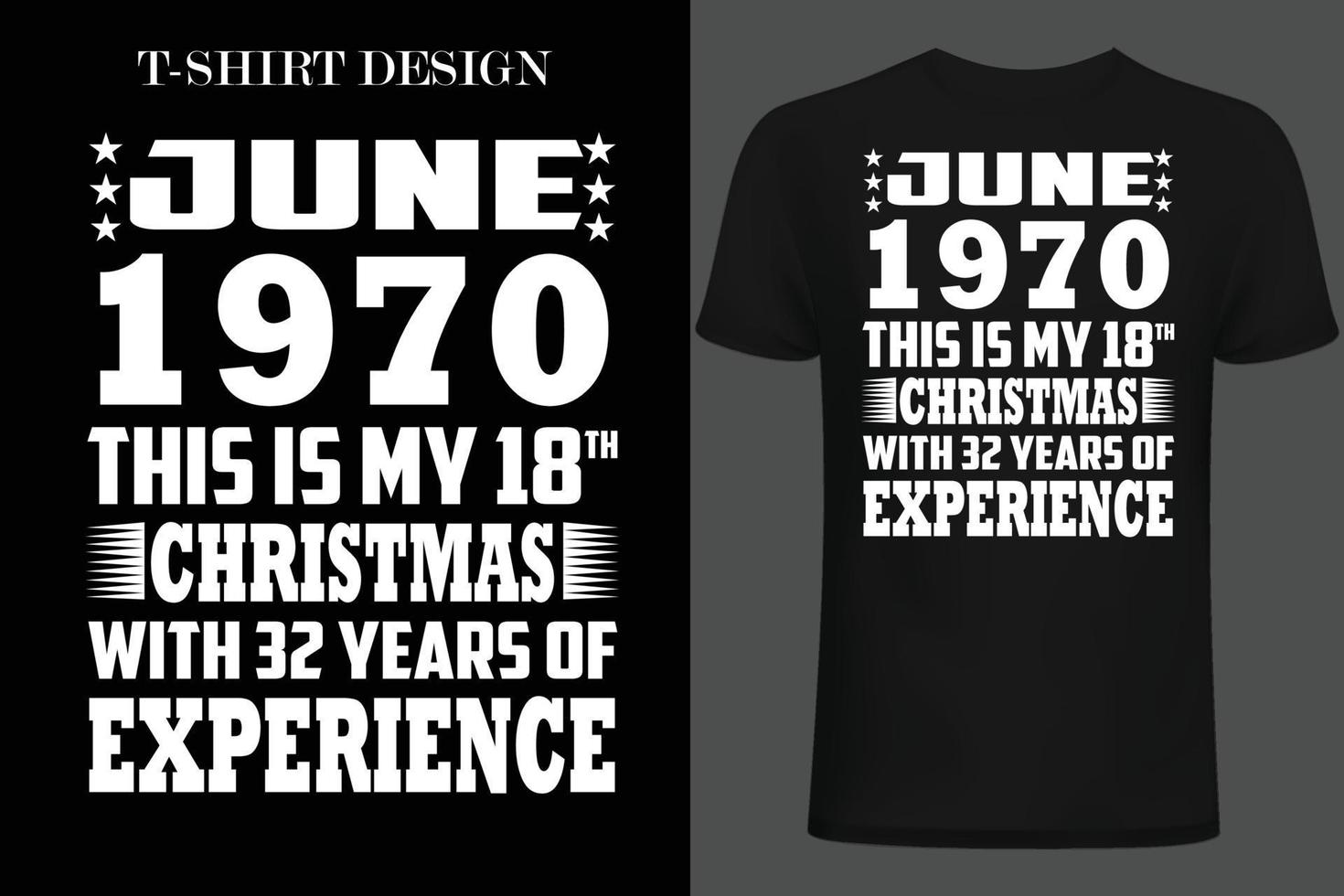 june 1970 this is my 18th Christmas with 32 years of experience vector