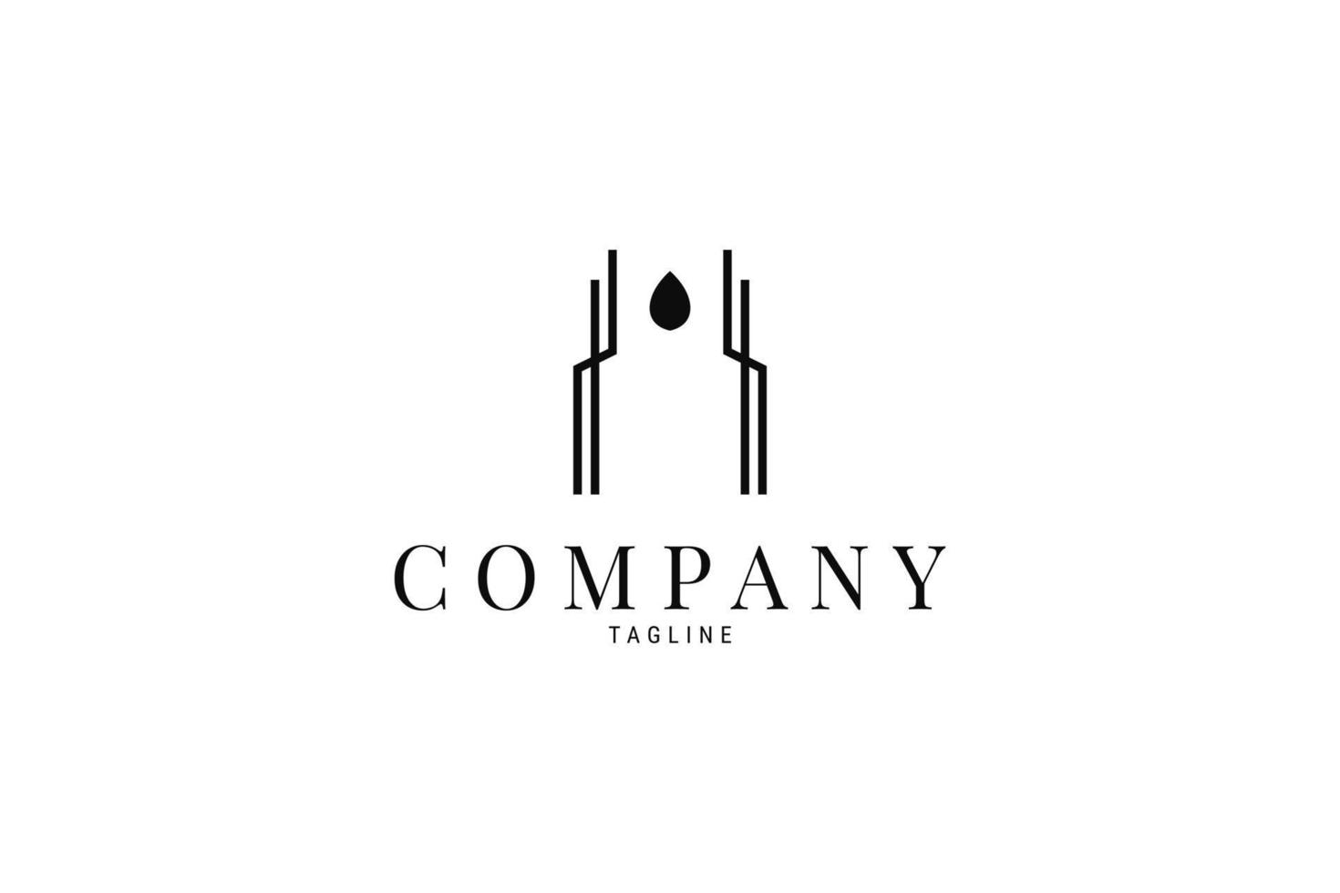 Vector golden logo on which an abstract image of a gate from trees