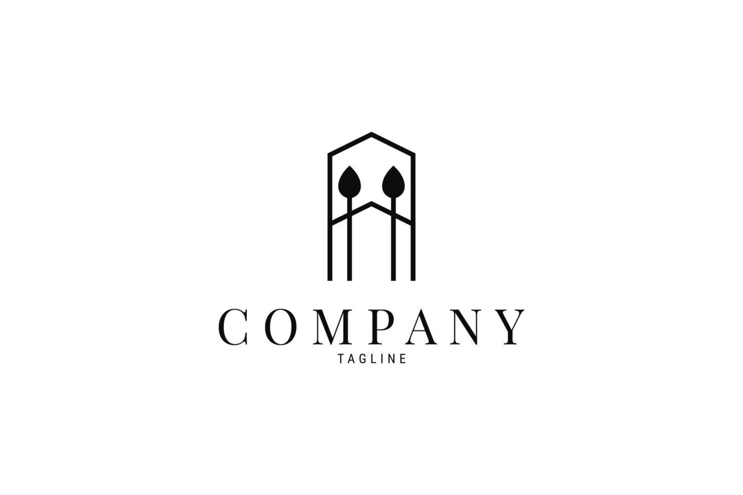 Vector golden logo on which an abstract image of a gate from trees