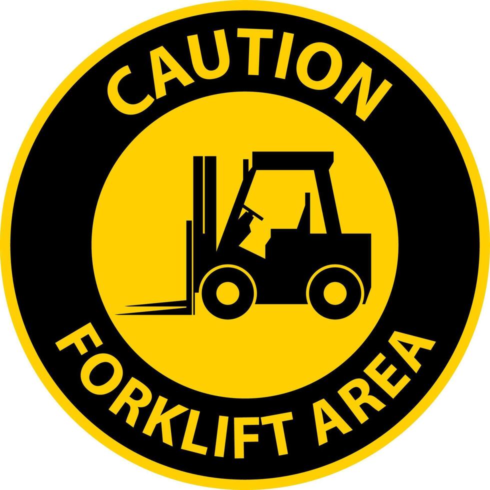 2-Way Caution Forklift Area Sign On White Background vector
