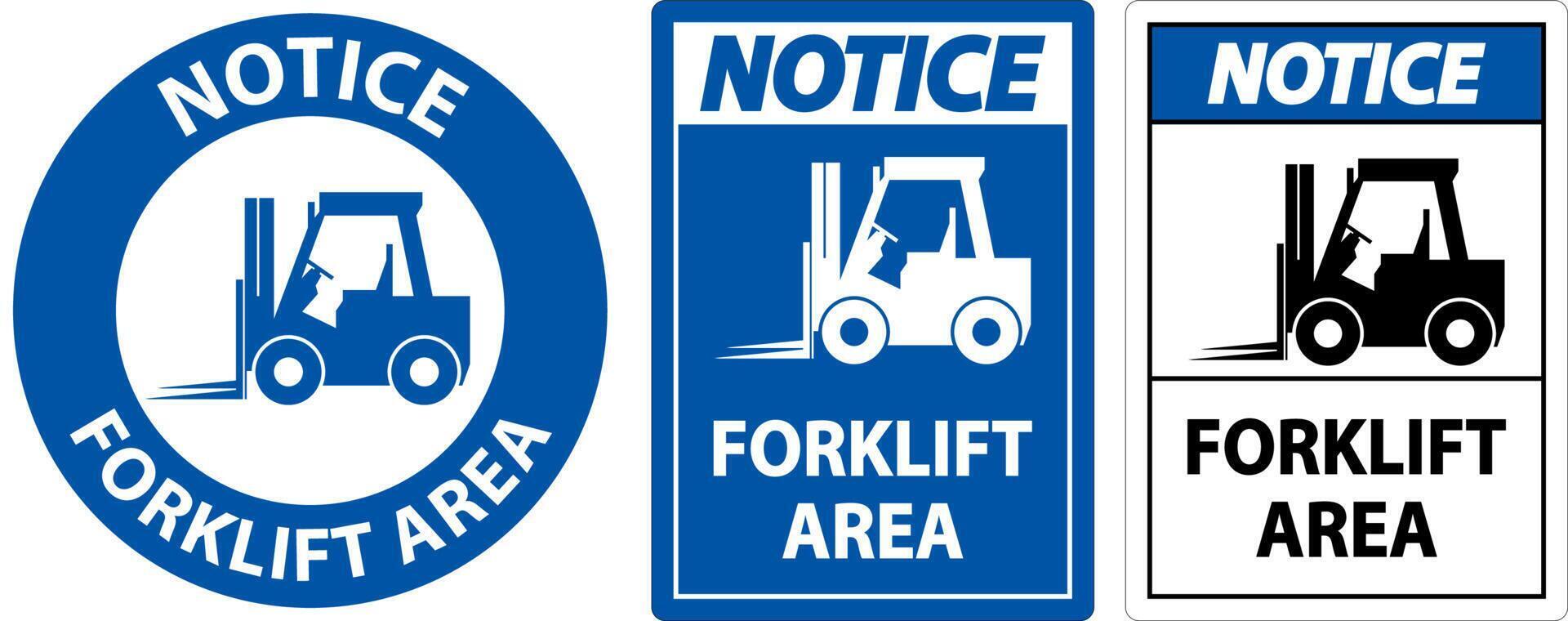 2-Way Notice Forklift Area Sign On White Background vector