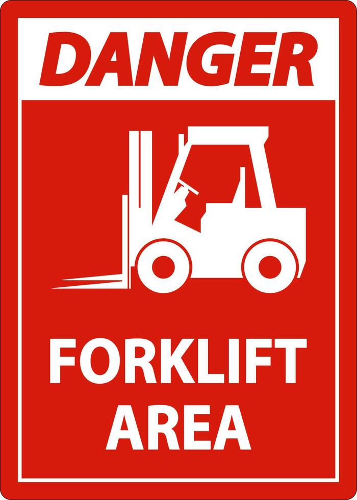 2-Way Danger Forklift Area Sign On White Background vector