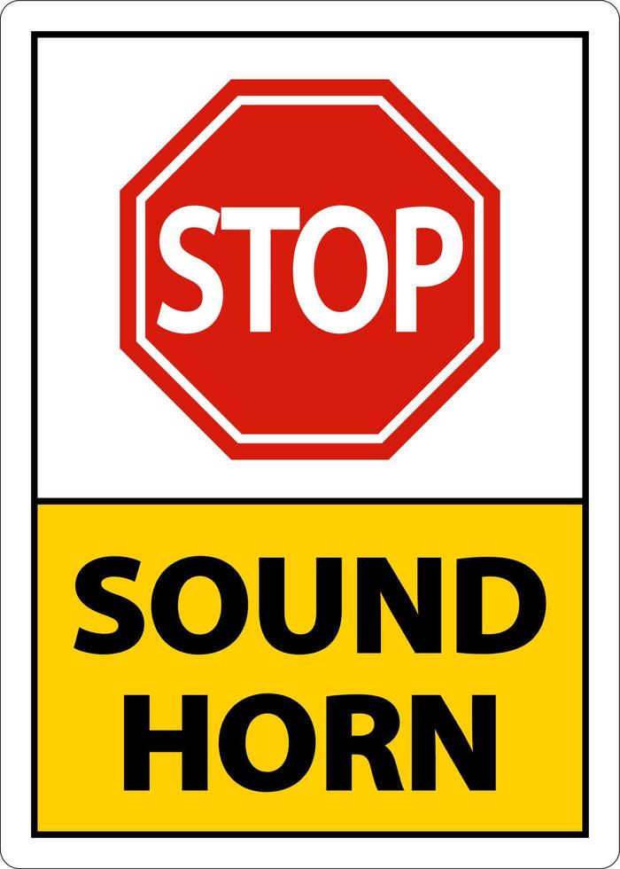 2-Way Stop Sound Horn Sign On White Background vector