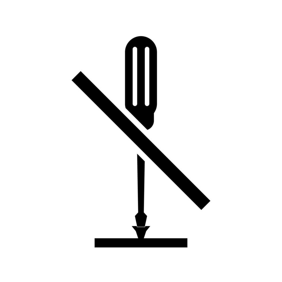 Screwdriver prohibition icon on white background vector