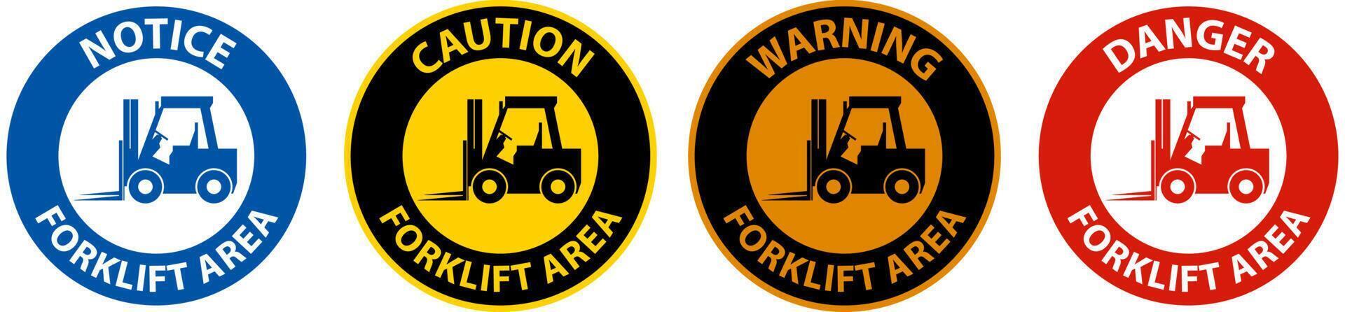 2-Way Caution Forklift Area Sign On White Background vector