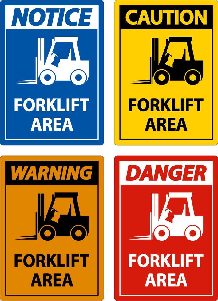 2-Way Caution Forklift Area Sign On White Background vector