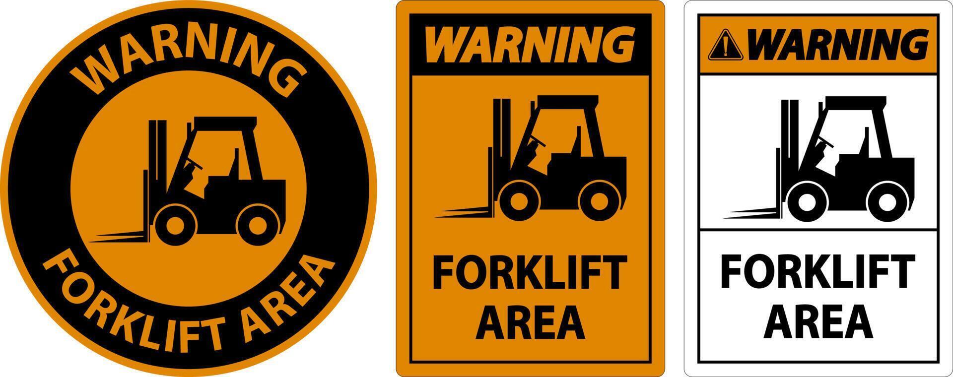 2-Way Warning Forklift Area Sign On White Background vector