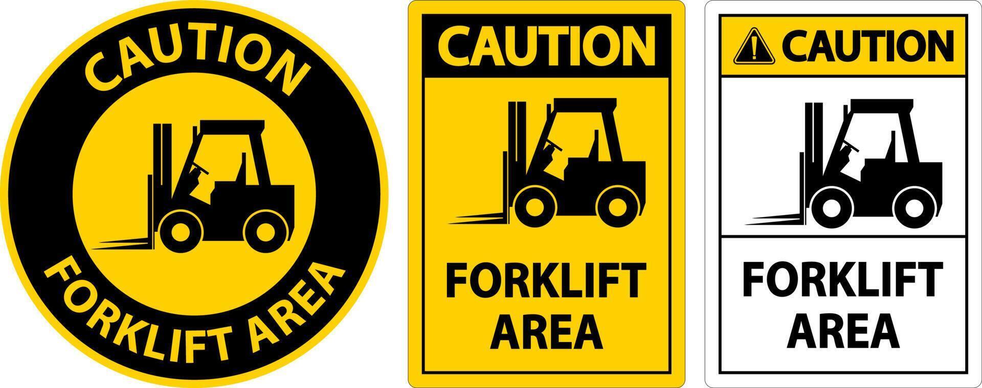 2-Way Caution Forklift Area Sign On White Background vector