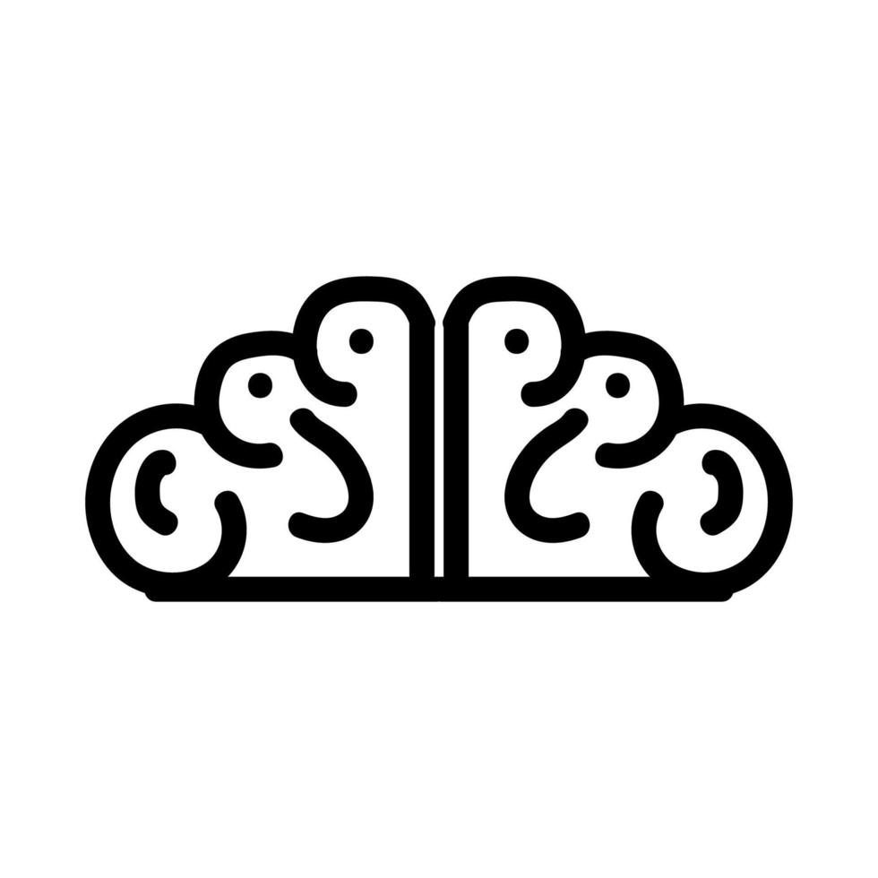 icono del cerebro o logotipo símbolo de signo aislado ilustración vectorial sobre fondo blanco vector