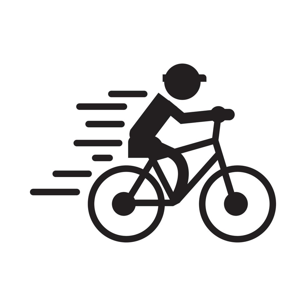 bicycle user icon or logo vector illustration sign symbol isolated