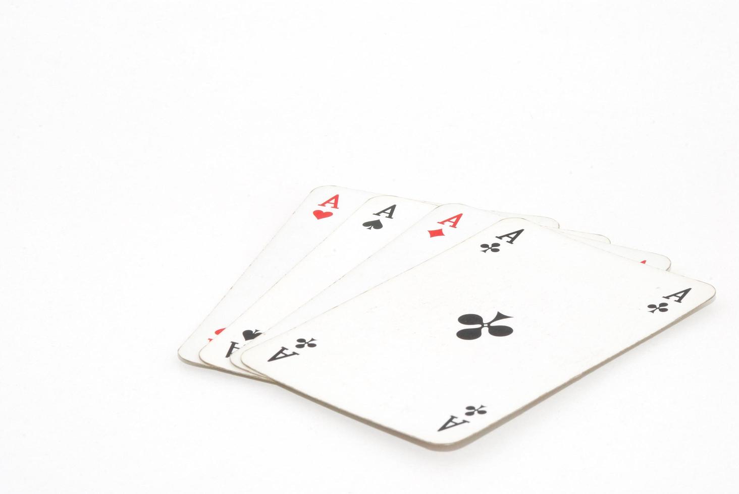 playing cards four ace of deck full view on white background photo