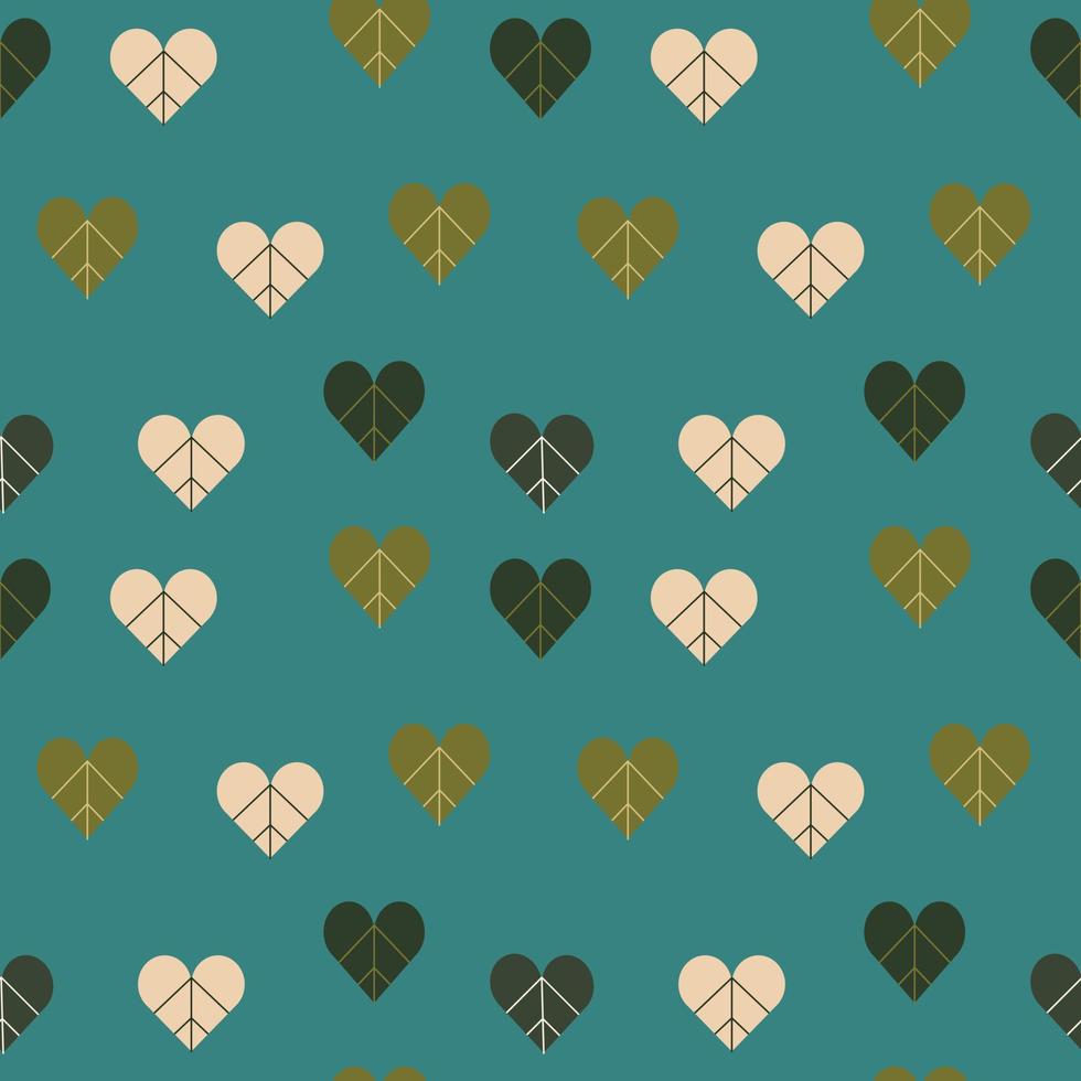 Heart leaf beautiful seamless pattern design for decorating, wallpaper, wrapping paper, fabric, backdrop and etc. vector