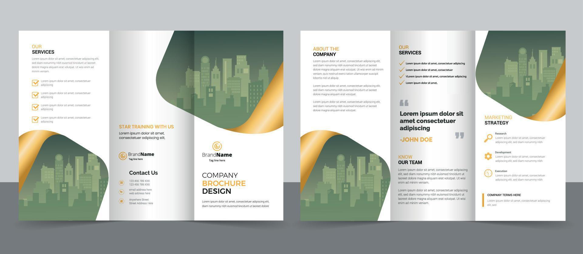 plantilla de diseño de folleto tríptico para su empresa, empresa, negocios, publicidad, marketing, agencia y negocios en Internet. vector