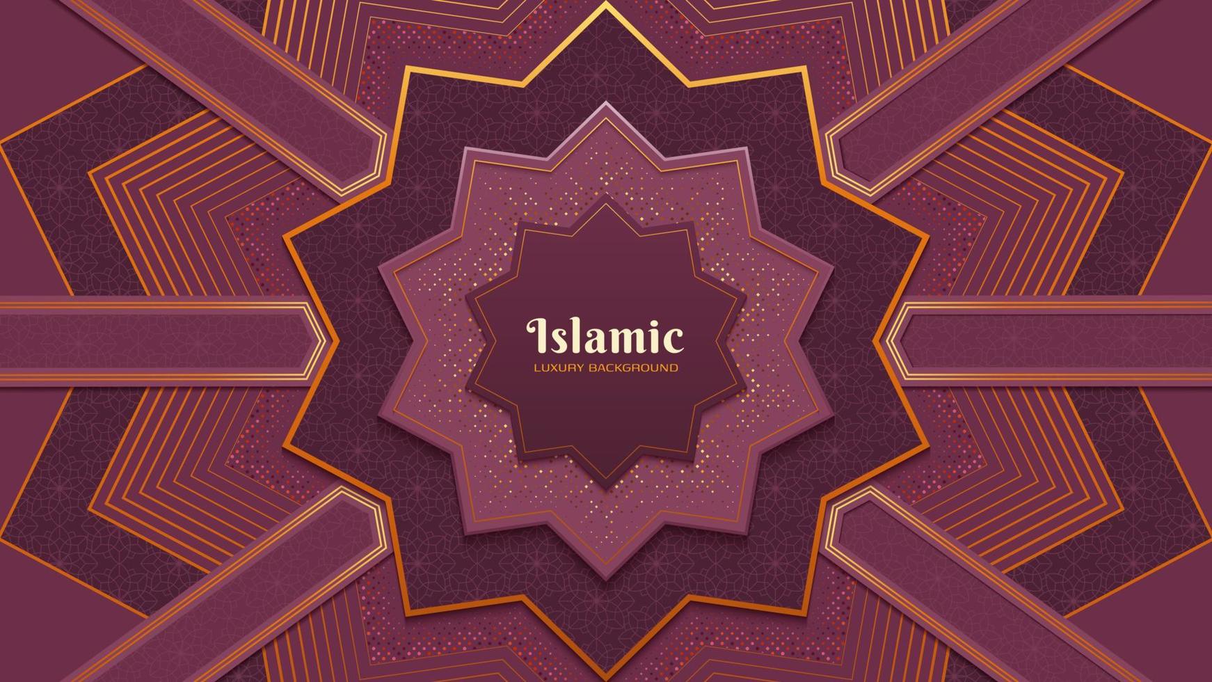Abstract arabesque rose gold islamic background with glittering halftones vector