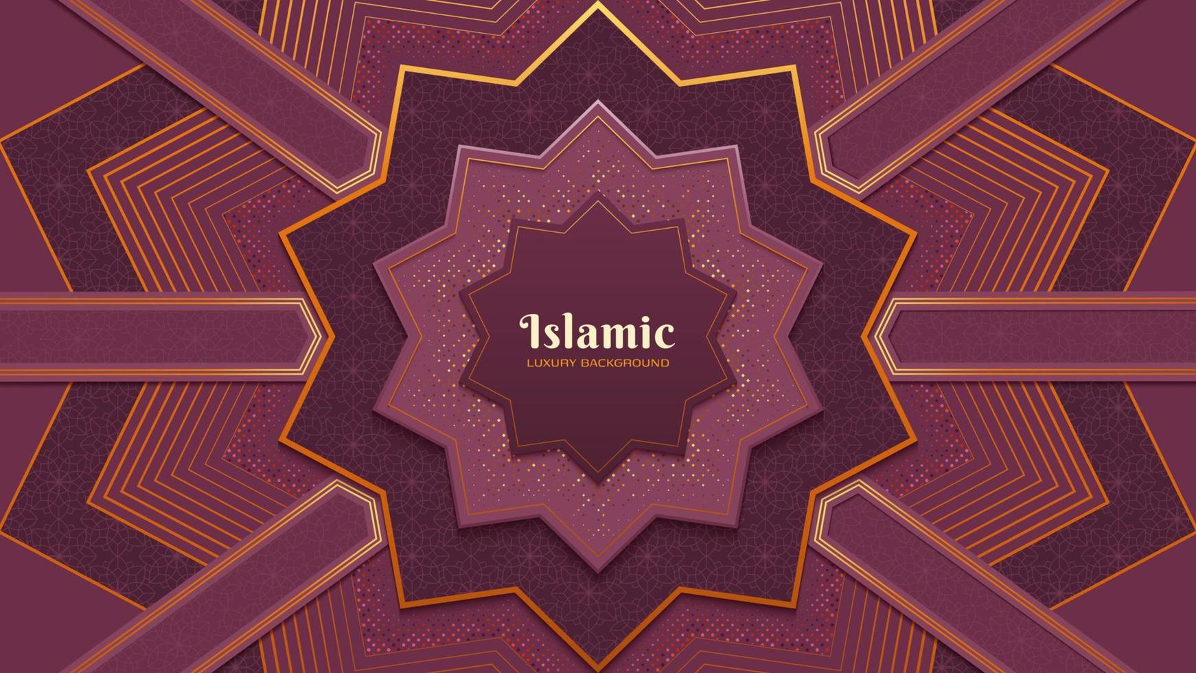 Abstract arabesque rose gold islamic background with glittering halftones vector