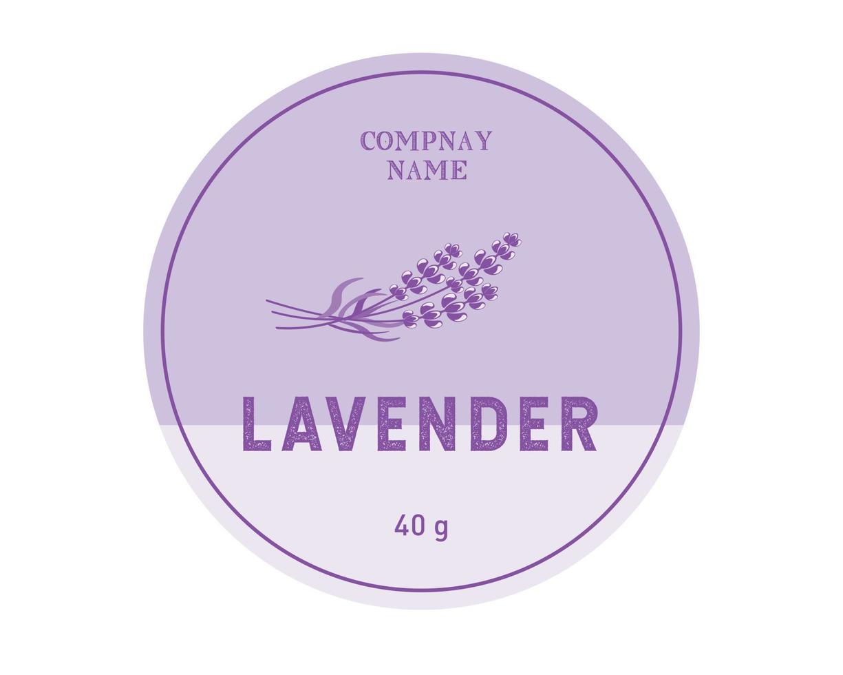 Lavender round label design, lavender oil labels. screen care and cosmetic packaging label. Element for packaging design vector