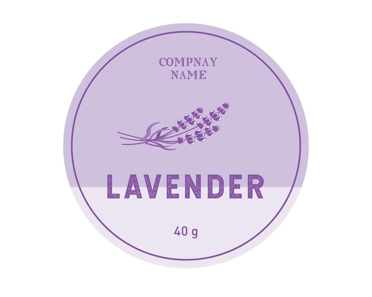 diseño de etiquetas redondas de lavanda, etiquetas de aceite de lavanda. cuidado de la pantalla y etiqueta de embalaje cosmético. elemento para el diseño de envases vector