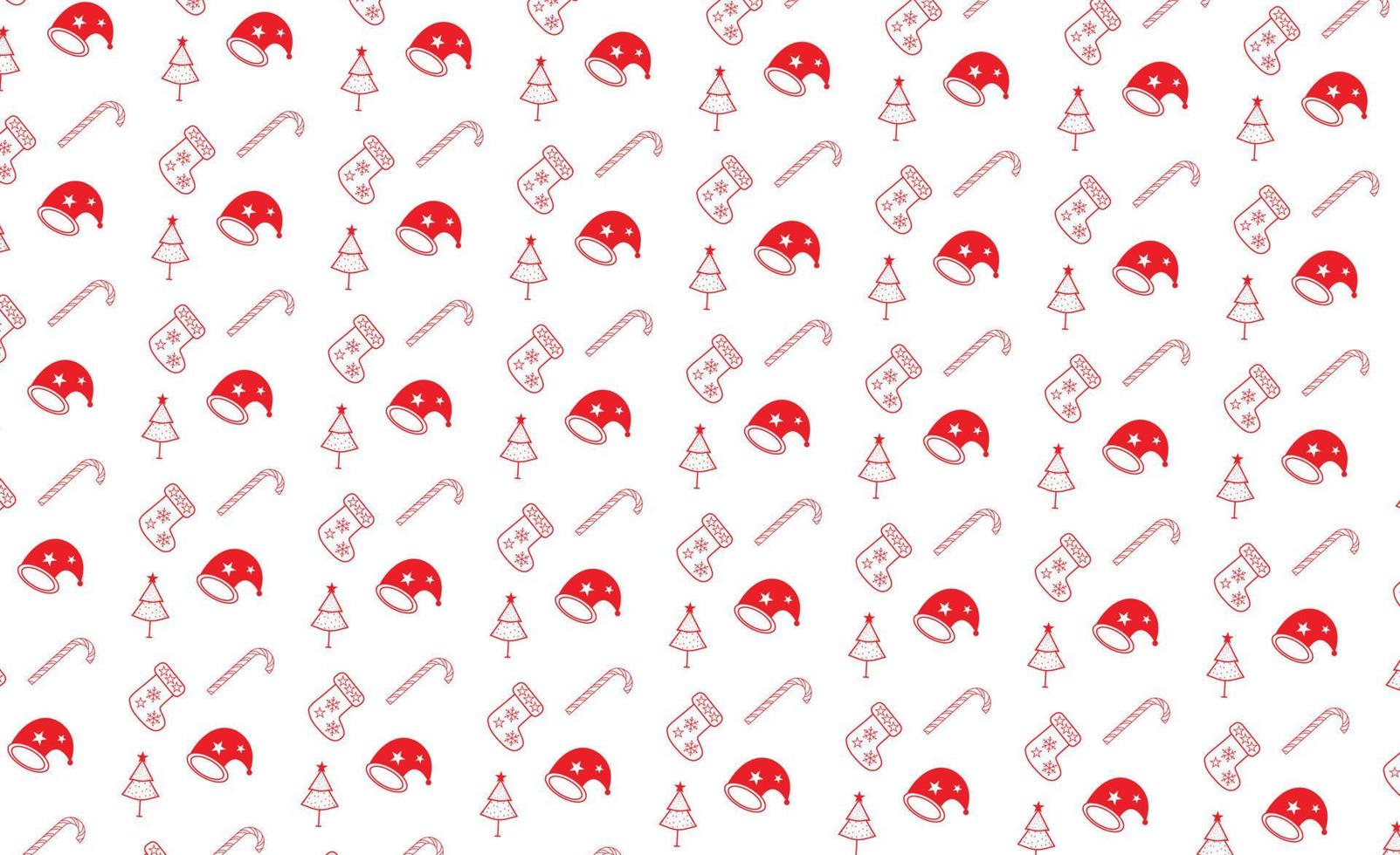 Seamless Red Christmas  pattern with red hat, Christmas pattern vector