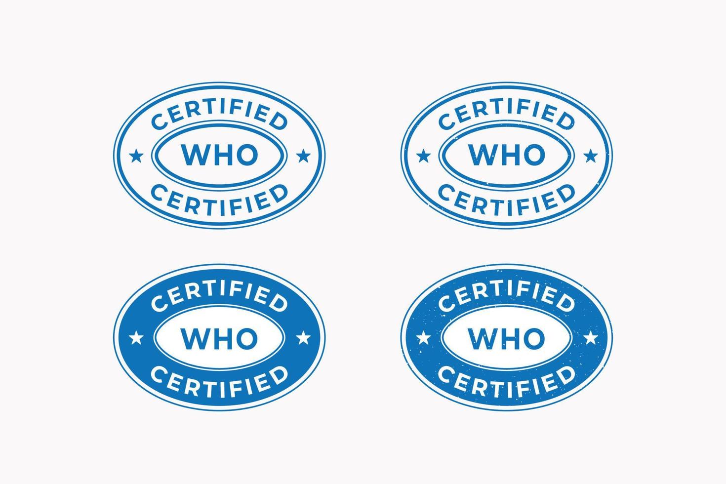 World Health Organization WHO  stamp or seal. World Health Organization Certified rubber stamp Vector illustration