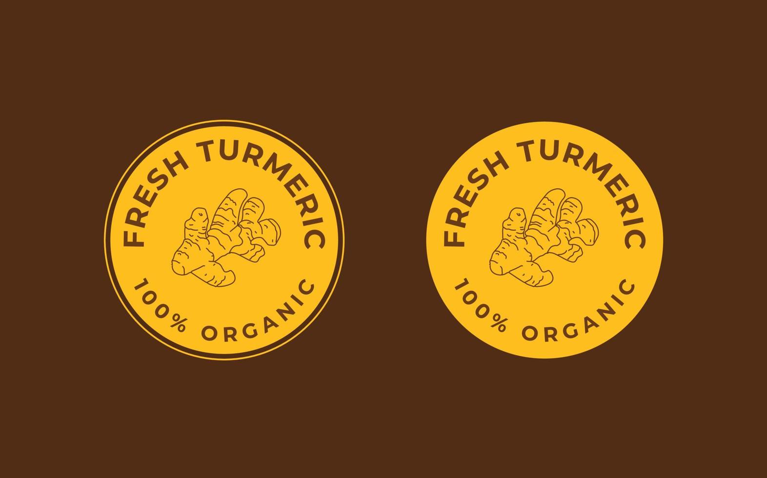 Turmeric stamp badge label design set. Circle form Turmeric templates. packaging elements. vector