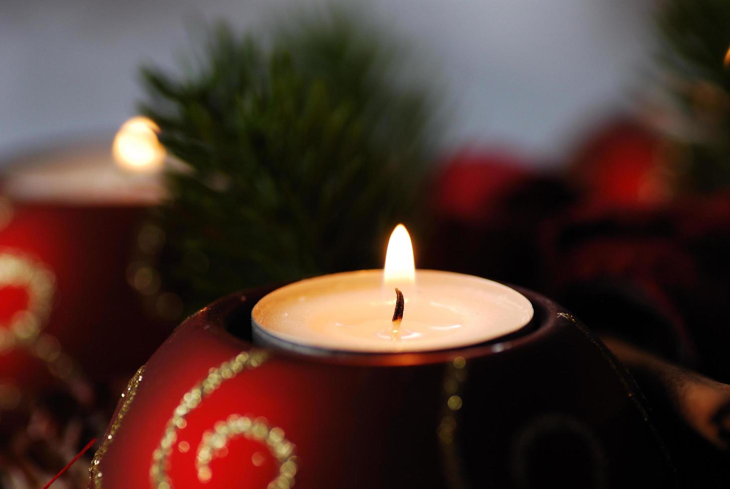 beautifully decorated christmas candles in advent photo